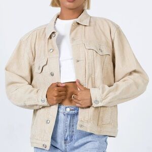 Princess Polly Western Cord Jacket In Light Beige